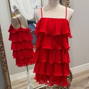 Sincerely Jules Red Ruffled Mini Dress